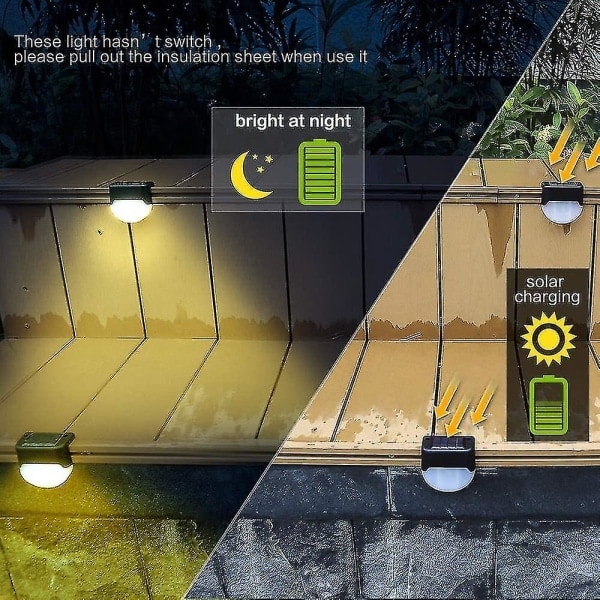 6 st solpanelsljus, automatisk strömbrytare, lämplig för innergårdar
