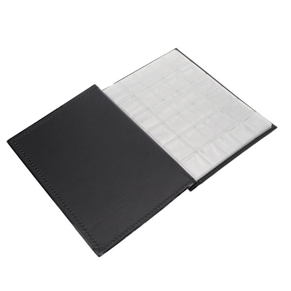 Myntsamlaralbum med 250 lommer, transparent PVC, tyk, vandtæt, sort