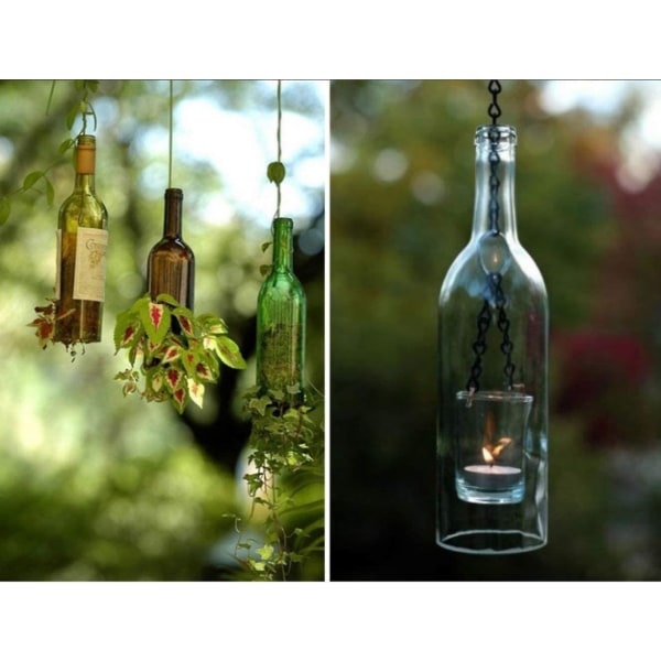 Holdbar glasflaskeskærer til fremstilling af dekorationer