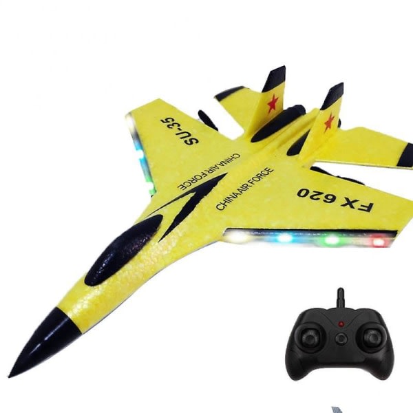 Rc Foam Aircraft Su-35 Fx-620 Ty8 Radio Control Glider Kaukosäädin Fighter B02 keltainen valo