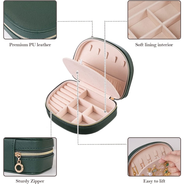 Smycken förvaringsbox för ringar, örhängen - grön