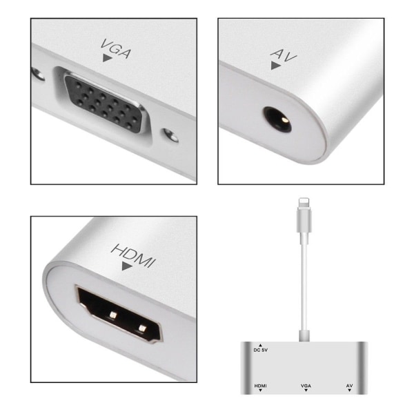 Apple Lightning Digital,1080P Lightning to HDMI Video & Audio Sync Screen HDMI Connector Compatible? Lightning Cable