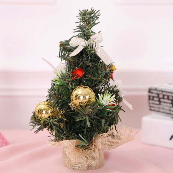 20 cm Mini konstgjord julgran Holiday Party Dekor Falsk miniatyr träd juldagen innenhus utendørs prydnad