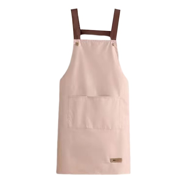 Matlagningsförkläde Ärmlös Stor Ficka PVC Justerbar Midjerem Kockförkläde För Restaurang [dB} Pink