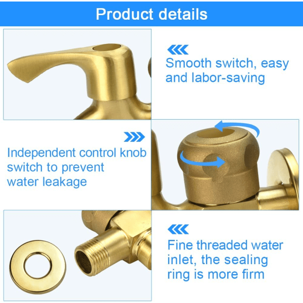 Dobbelt vandhane 1/2" Havehane Udendørs vandhane af messing G