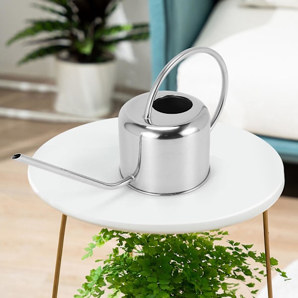 Europeisk Vattenkanna i Rostfritt Stål 900ml Hushållsvattenkanna Liten Vattenblomma (FMY) Silver