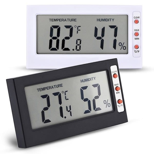 Mini digital LCD termometer hygrometer temperatur fuktighetstestare bärbar termometer hygrometer indikator skrivbord köksluftfuktare