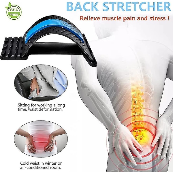 Back Stretcher Ryg Massager, 4 niveau Justerbar Ryg Stret