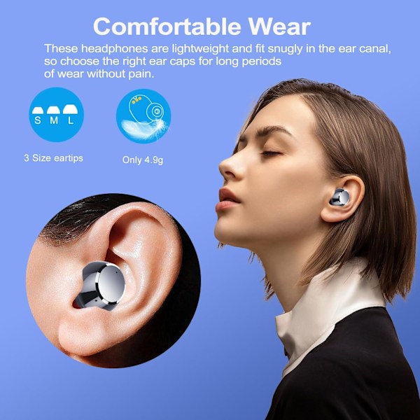 Trådløse ørepropper Bluetooth-hodetelefoner Bluetooth 5.3 med LED-skjerm 128H kraftig bass In-Ear-ørepropper