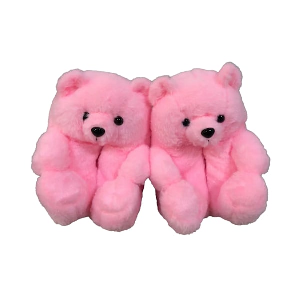 Kawaii Teddybjörn Plysch Skor Fyllda Mjuk Bomull Djurtofflor Härliga för Barn Barn Vinter Inomhus Golvskor Julklappar 9