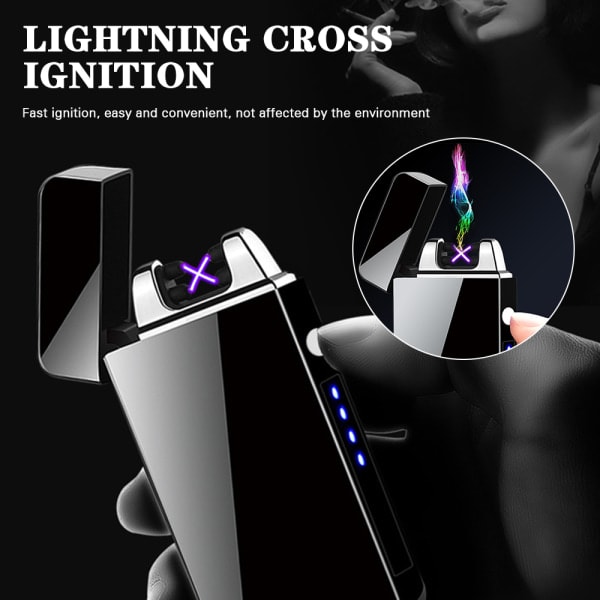 USB Opplastingsbar Flameless Lighter Finnes Fingerprint Touch Lighter Black Light Board