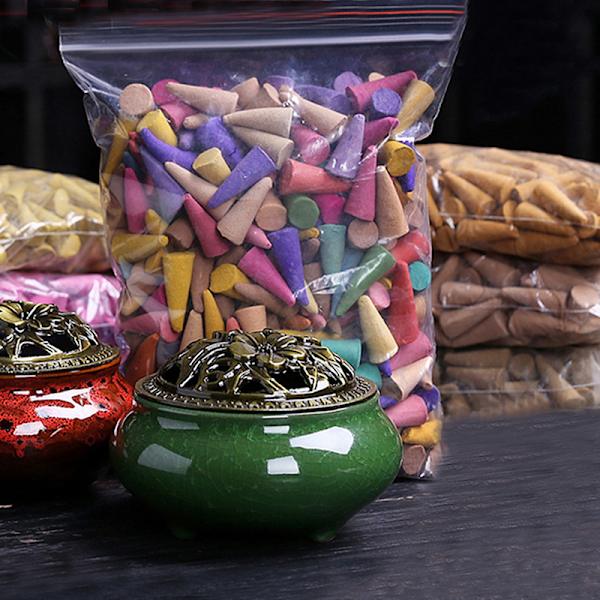 300 stk Tilbageflydende Røgelse Kegler Blandet Naturlig Røgelse Blomster Lav Multicolor