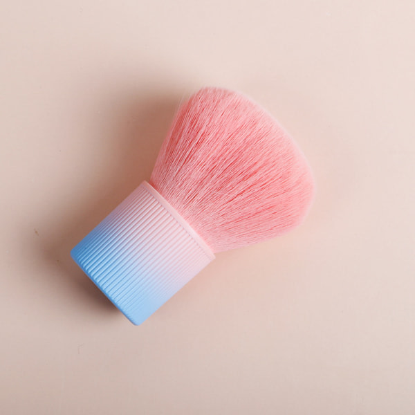 Meikkisivellin Blush Powder Brush Liten resesminkborste med lock för löst puder, kräm eller flytande meikki.