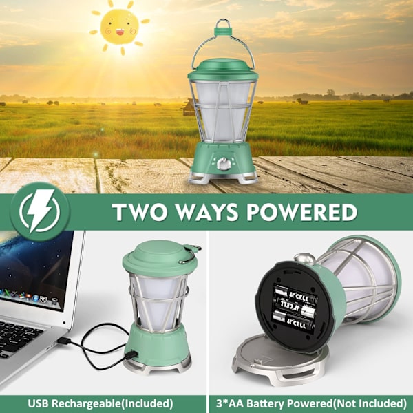 LED-leirintälyhty, leirintälamppu, leirintävalaistus, USB-lataus