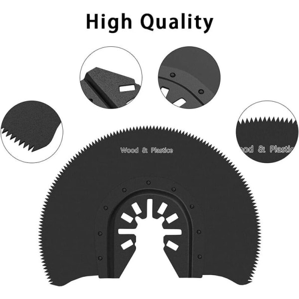 5 st metallsegmentsågblad universalhårdmetall halvcirkelformade oscillerande blad för kapning av trä Plast metallskåror