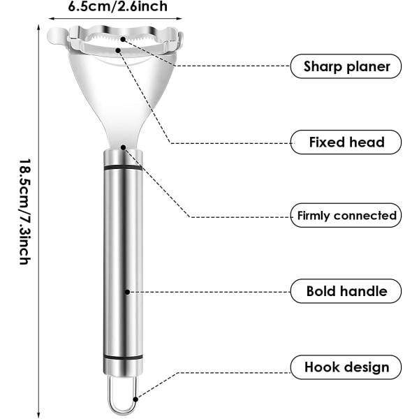 2 stk. Maiskolbeskreller i rustfritt stål