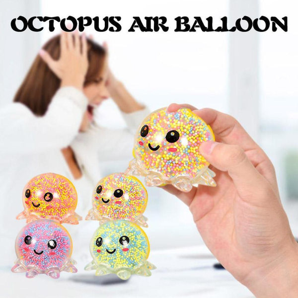 Anti Stress Ball Okrossbar Venting Glödande Octopus Toy Reliever Squeeze