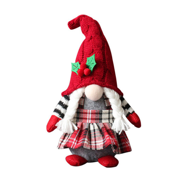 Söt Gnome Plysch Doll Ansiktslös docka Festtillbehör med Hooded Doll Hembordstomtar Heminredningsflätor
