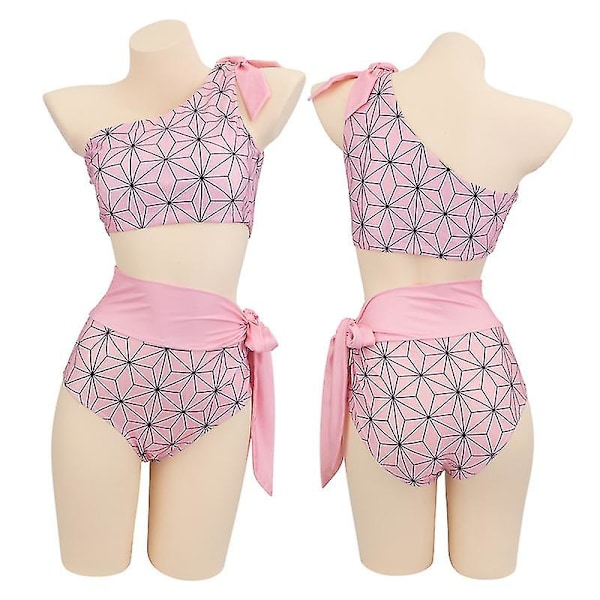 Demon Slayer Cosplay Puku Bikini Ranta Kesä Uimapuku Setti Kamado Nezuko Kamado Nezuko M
