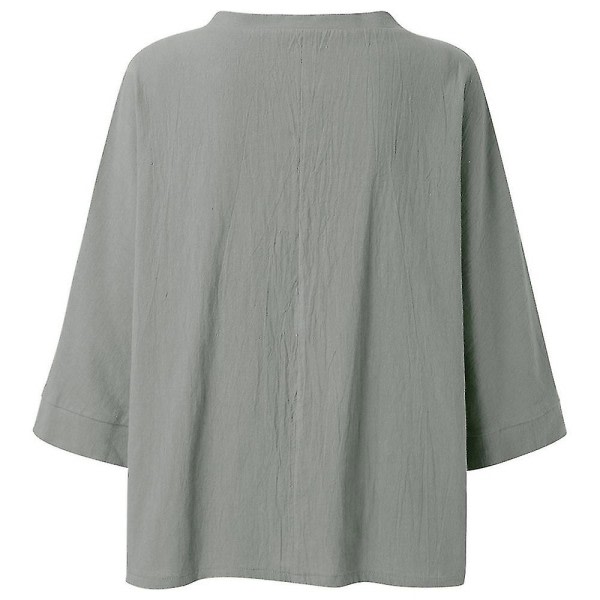Långärmad tunika med t-shirt för jul med print för damer Gray 3XL