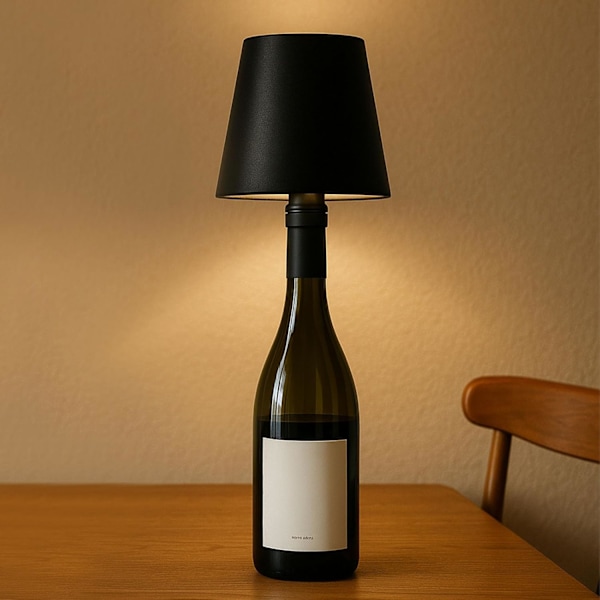 Elektrisk bar bordlampe atmosfære lampe utendørs campinglampe bordlampe vinflaske nattlys Bronze