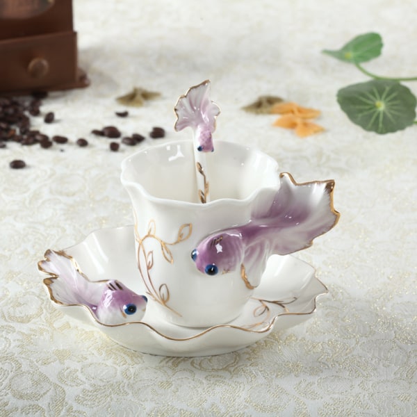 Kaffekopp Goldfish Keramik Set Modegåva Te Set Ne