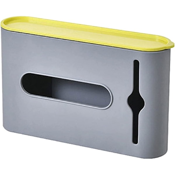 Yaju soppåsförvaringslåda, stötsäker väggmonterad påsförvaringshållare Organiserare for 5 soppåsar Kökssoppåsar (Grå1st)