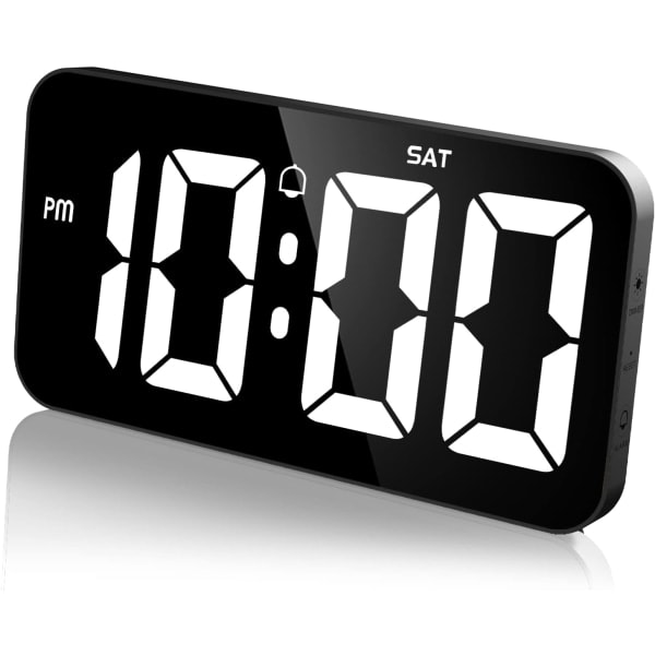 Digital väggklocka Stor skärm 11\" Stor digital klocka med automatisk dimning 12/24H Tyst väggklocka för vardagsrumsinredning