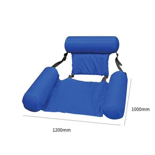 Puhallettava vesiriippumatto kelluva sänky vesiriippumaton lepotuoli allaslounge ilmapatja puhallettava riippumatto uima-allasranta (sininen)