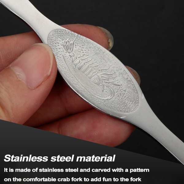 Krabbtångar i Rostfritt Stål 4-pack Krabba Ätverktyg Krabba Klo Krabbanål Hushållsfisk och Skaldjur Skalad Hårig Krabba Tillbehör A Small 15cm Silver