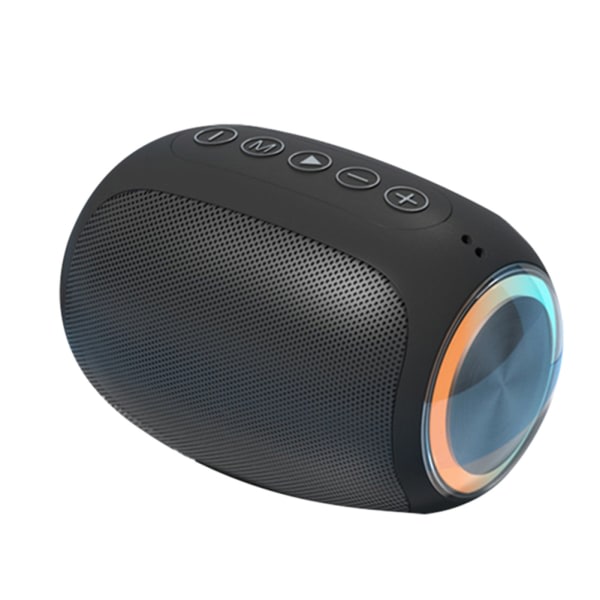 Färgglada lampe eller Bluetooth-kompatibel høytalare Trådløs bærebar høytalare Subwoofer med høy volym Svart