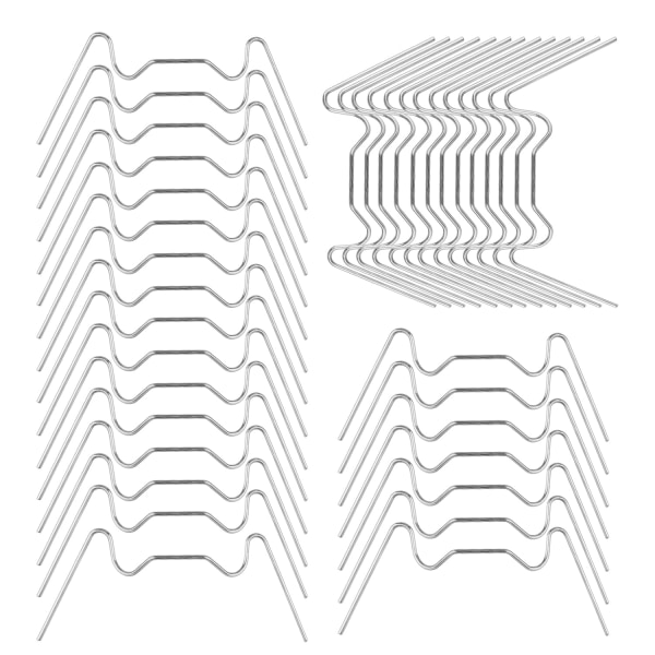120 kpl Mini kasvihuoneen pidikkeitä, ruostumaton teräs W-tyyppiset pidikkeet Kasvihuoneen lasipidike Langallinen jousipidikkeet Pidikkeet kasvihuoneen paneelien kiinnittämiseen Puutarha