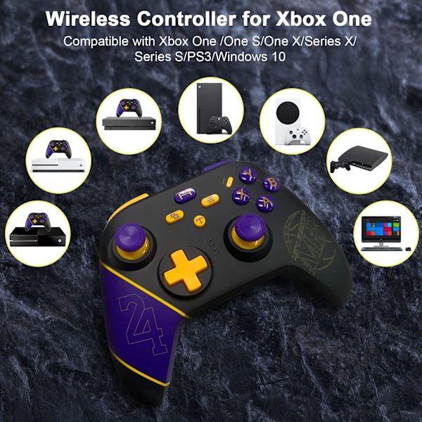 Svart trådlös spelkontroll, 2.4G trådlös spelkontroll, Bluetooth-kontroll för Xbox One/Xbox One S/Xbox One X/Xbox Series X/PS3/PC