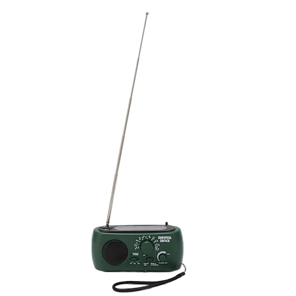 Handvevad Radio Bärbar Praktisk LED Ficklampa Utomhus Multiband AM/FM/SW Solcellsladdad Väderradio