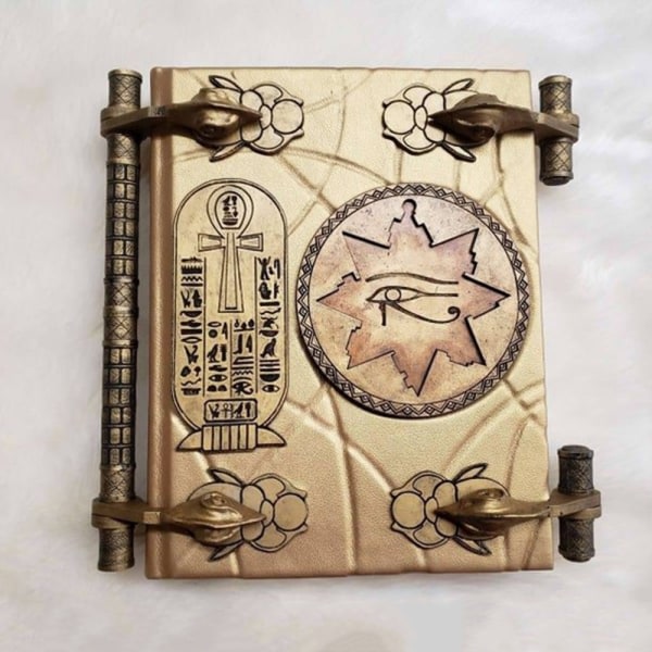 Mummy Book of the Dead Magic Book Resin Craft Ornament for Home Decor Gold