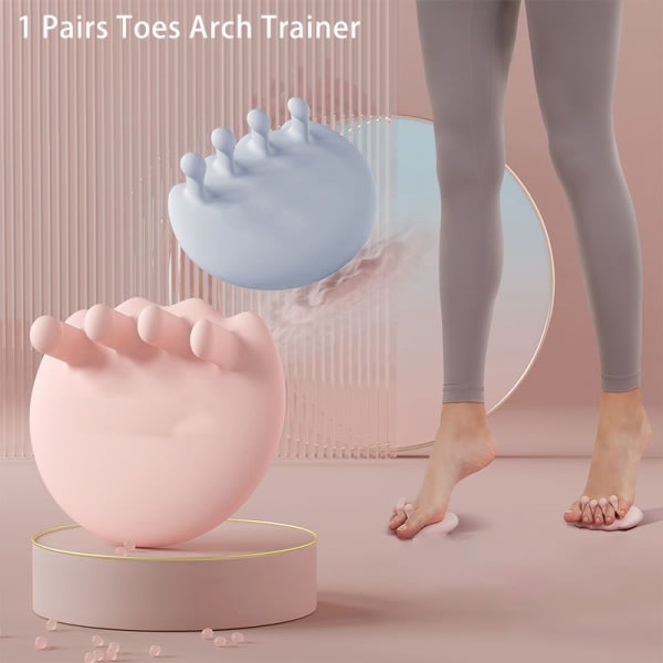 1 Par Corrector Arch Training Toe Splitter Trainer Yoga Fitness Rosa