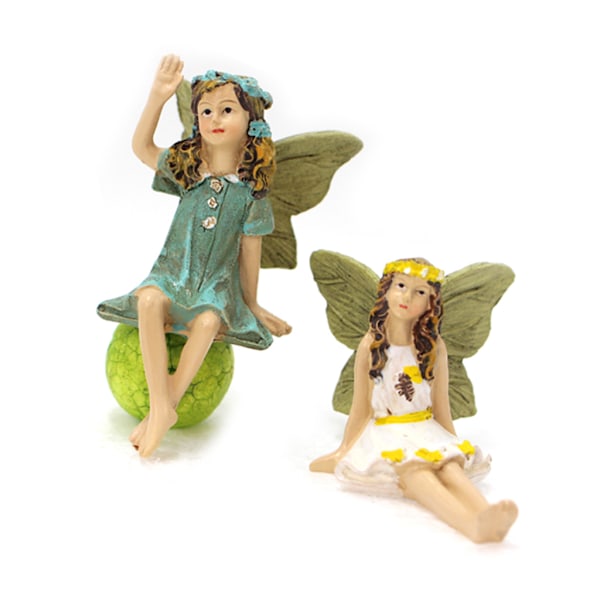 6 stk. miniatyr hagefigur feer dekor for Fairy Outdoor Garden Yard Home Mini Fairy Staty Figur Enkelt å bruke gave