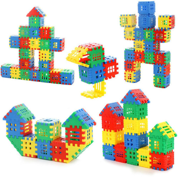 100 st monteringsbyggklossar för barn, roliga husblock set, tidiga pedagogiska leksaker presenter