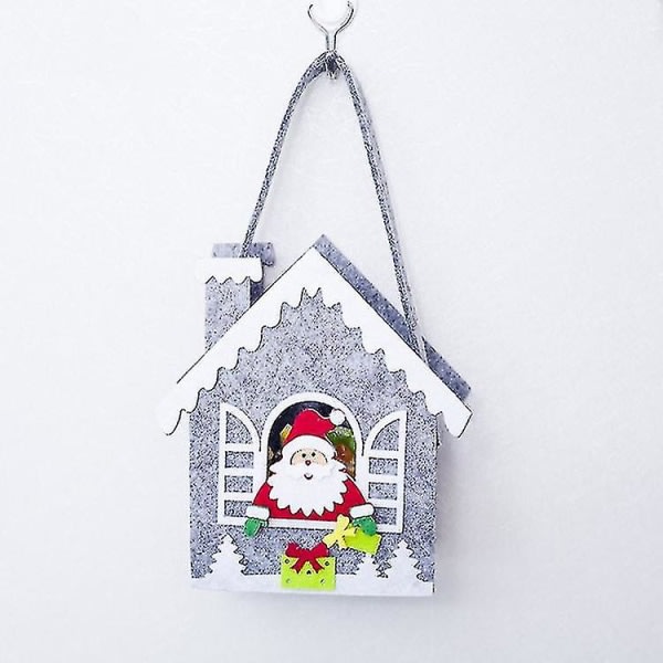 Juldekorationer Juldekoration Mini Godispåse Presentpåse Creative Pentagram Tomte*1+ Hustomte*1+ Husjul 4st grå