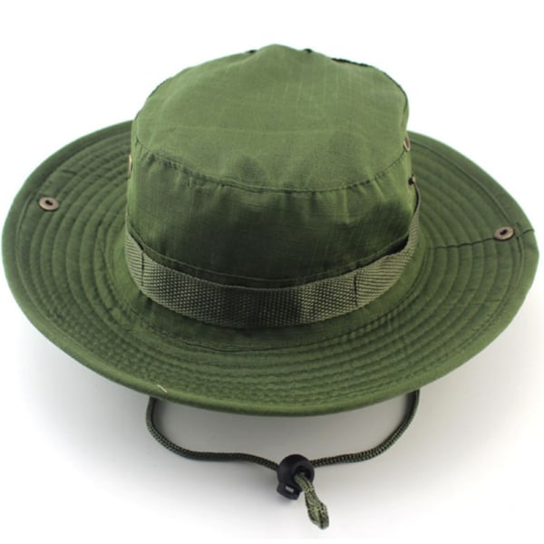 Miesten Vapaa-ajan Lippis Laaja Reuna Cap Sotilas Camo Hatta Army Green - Solid