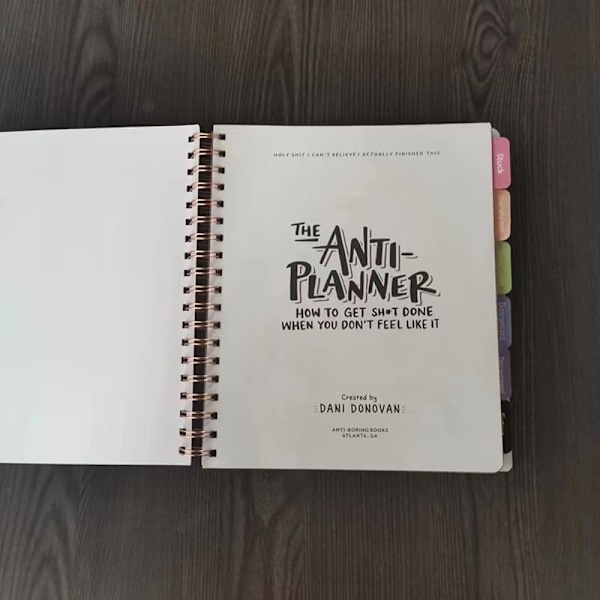 Anti-Planner Tag Book Päivittäinen suunnittelija Organizer Muistikirja Lopeta viivyttely Suunnittelija Muistikirja Opiskelijatarvikkeet Toimistotarvikkeet Off