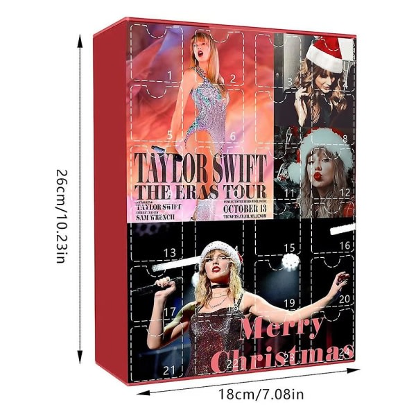 Julfest Taylor Swift The Eras Tour Hängen Nyckelringar Adventskalender 24 dagars nedräkningskalenderpresenter