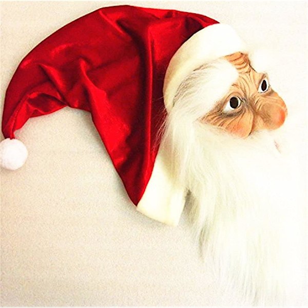 Santa Claus Latex Maske - Realistisk Helmaske Latex Maske Hvid Vær