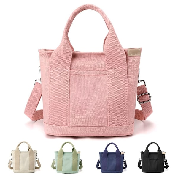 (c) Canvas tote bag Multi-Pocket GRØNN - spottsalg Green