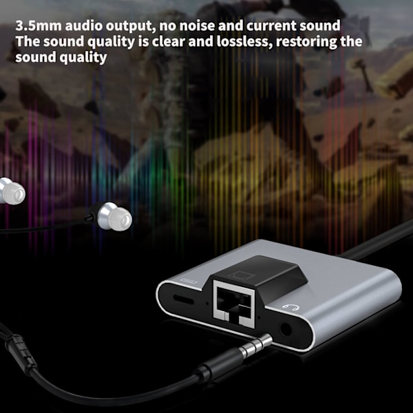 2 i 1 Lightning/Type-C til Ethernet-adapter til -Phone/-Pad 100 Gigabit Ethernet LAN-netværksadapter, (til I-S 12.0 eller højere)