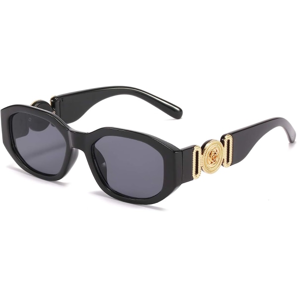 BUTABY rektangel solbriller til kvinder Retro kørebriller 90'er vintage mode uregelmæssigt stel UV400 beskyttelse