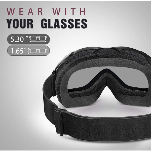 OTG Skidmask - Anti-Imma Skidglasögon Antidamm Vindtät UV400 Skydd Snowboardglasögon för Män & Kvinnor Pojkar & Flickor