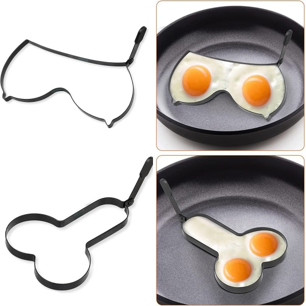 2-pak rolig äggform Sexig ägg omelettform i rostfritt stål köksredskap