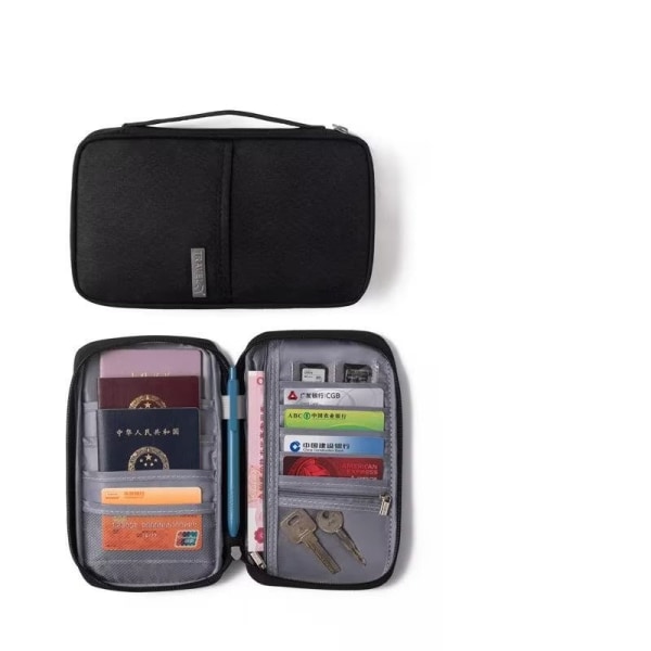 Bærbar Business Travel ID Organizer - Sort