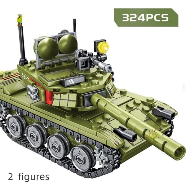 Militær 85 Hovedstridsvogn Byggeklosser WW2 Pedagogisk Leke med To Dukker 1 sett